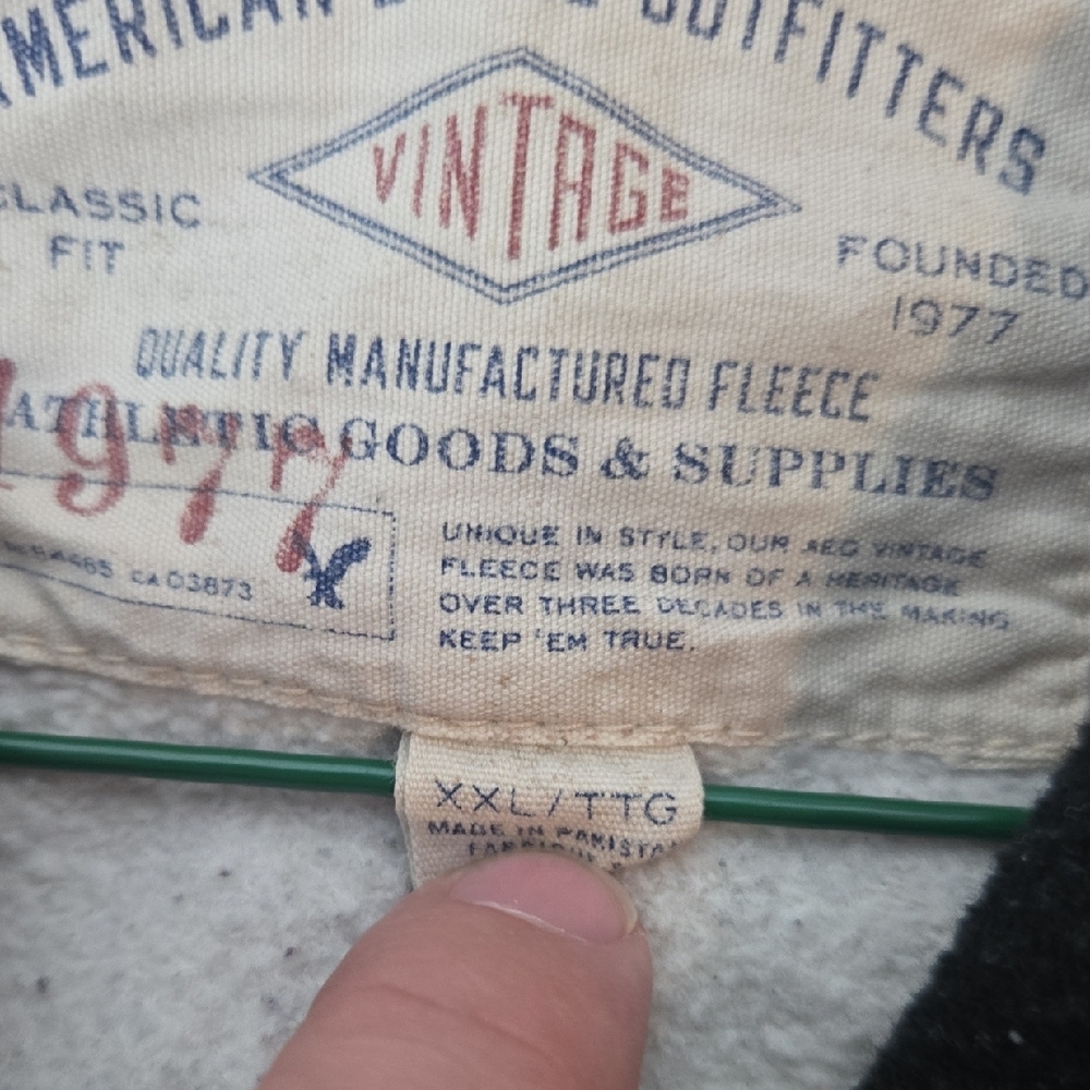American Eagle Outfitters Black and Cream Hoodie - Picture 4 of 7